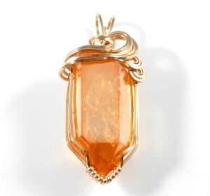 Sunshine Aura Quartz Pendant ~ 18ct Goldwire ~ Item A