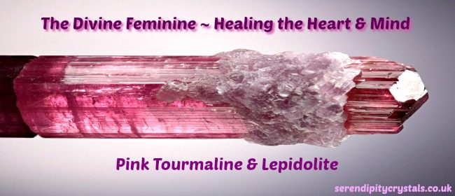 Pink Tourmaline & Lepidolite in Quartz