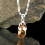 ENTIA - Dark Natural Citrine Pendant - RARE - Item C