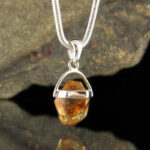 ENTIA - Dark Natural Citrine Pendant - RARE - Item A