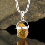 ENTIA - Dark Natural Citrine Pendant - RARE - Item B