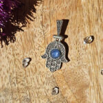 PRE LOVED * Blue Sapphire Hamsa Hand Pendant