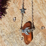 PRE LOVED * ENTIA - Tangerine Quartz Star & Moon Pendant