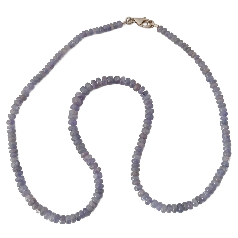 Purple gemstone bead necklace with gold clasp