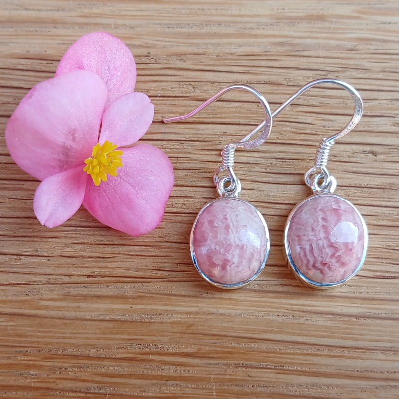 Rhodochrosite Earrings - AAA Grade - Item B